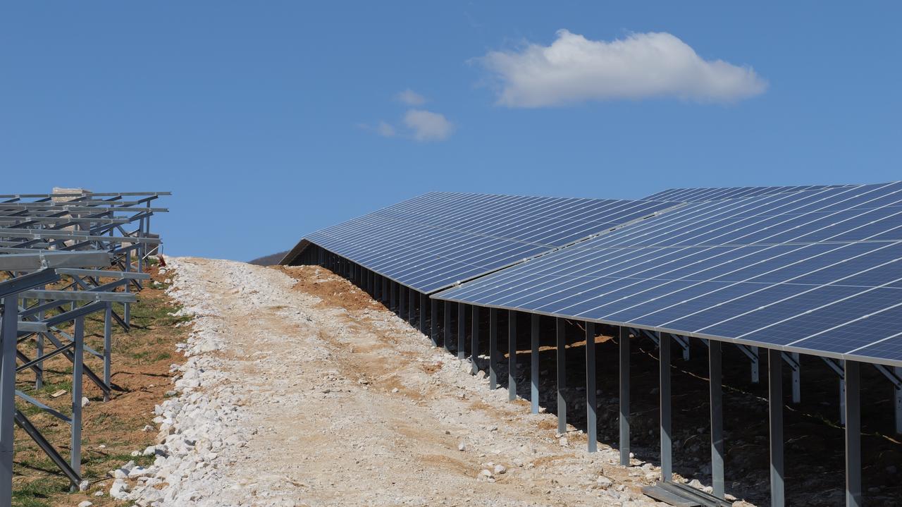 Solar panels are installed at a solar power project site in Bosnia and Herzegovina. (Adobe Stock Photo)