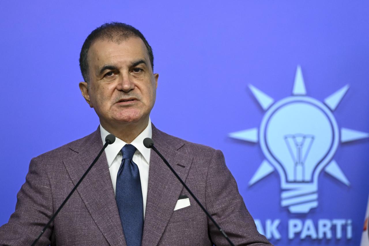 Justice and Development (AK) Party's Spokesman Omer Celik gives a press conference regarding AK Party Central Decision and Executive Board (MKYK) meeting at AK Party headquarters in Ankara, June 22, 2026. (AA Photo)