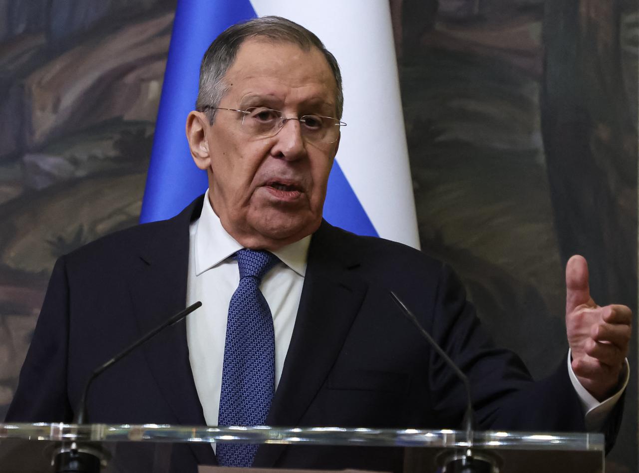 Russian Foreign Minister Sergei Lavrov attends a joint press conference with Madagascar's Foreign Minister following their talks in Moscow, June 19, 2026. (AFP Photo)