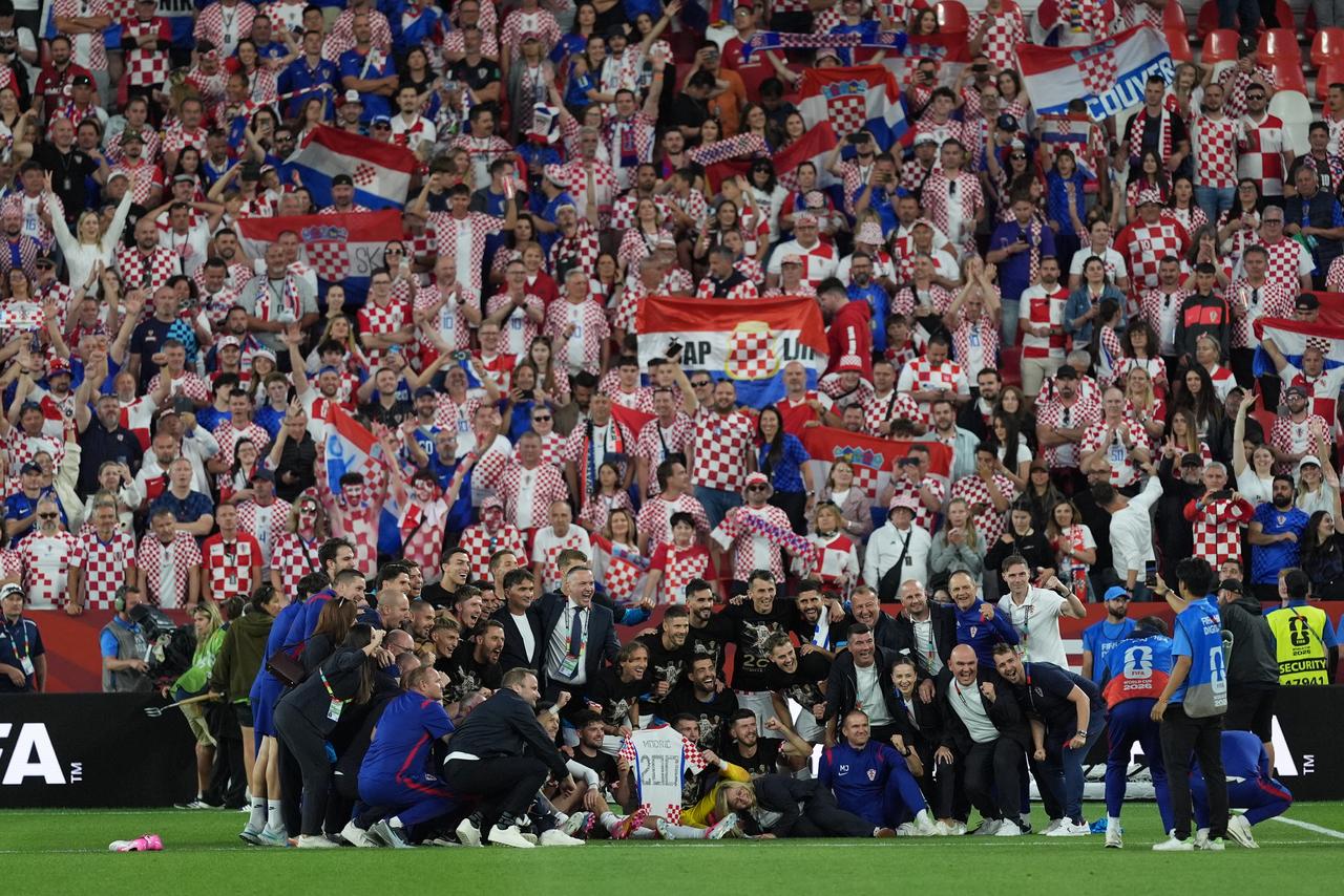 Players of Croatia and the technical team pose for a photo after the 2026 FIFA World Cup First Stage Group L match between Panama and Croatia at Toronto Stadium (BMO Field) in Toronto, Ontario, Canada, June 23, 2026. (AA Photo)