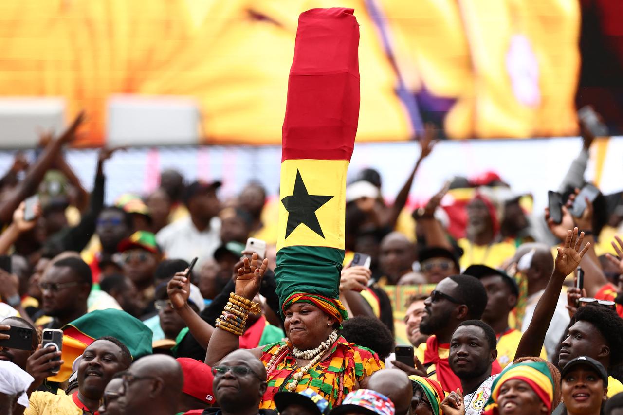 Ghana supporters cheer  after a draw in the  2026 World Cup Group L football match between England and Ghana at the Boston Stadium in Foxborough on June 23, 2026.  (AFP Photo)