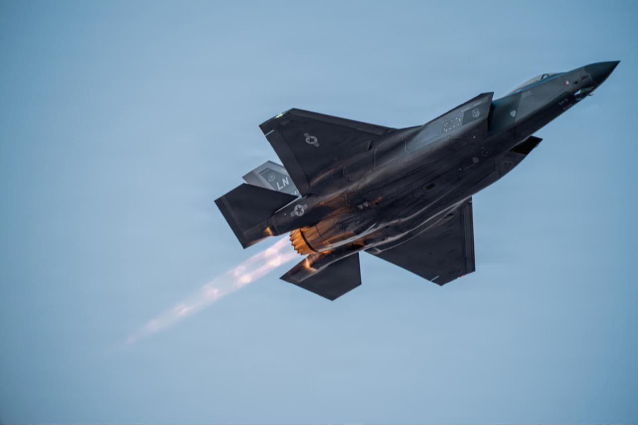 A US Air Force F-35 takes flight in the Middle East in support of Operation Epic Fury, March 2, 2026. (Photo via US Air Force)