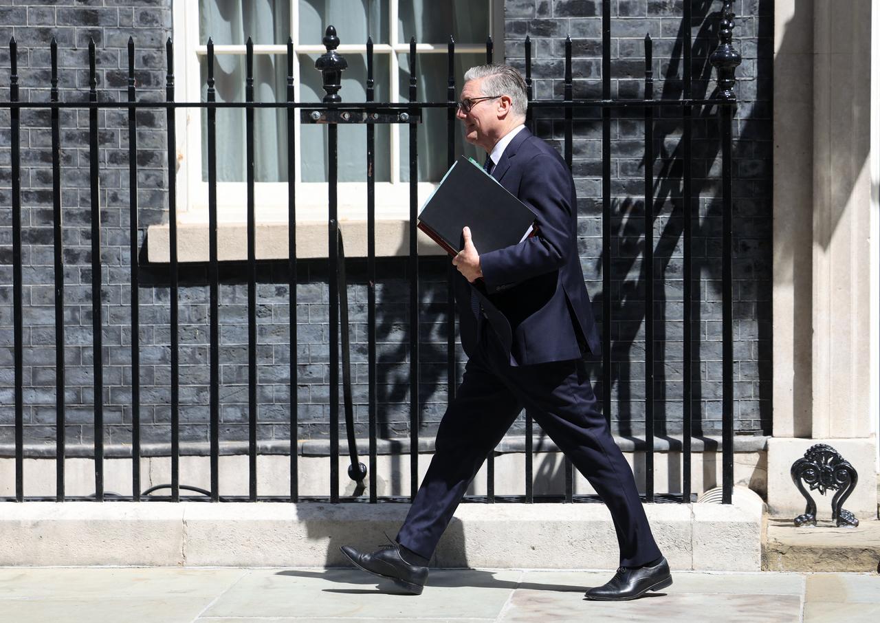 Britain's Prime Minister Keir Starmer leaves 10 Downing Street in central London on June 24, 2026, to take part in the weekly session of 'Prime Minister's Questions' (PMQs). (AFP Photo)