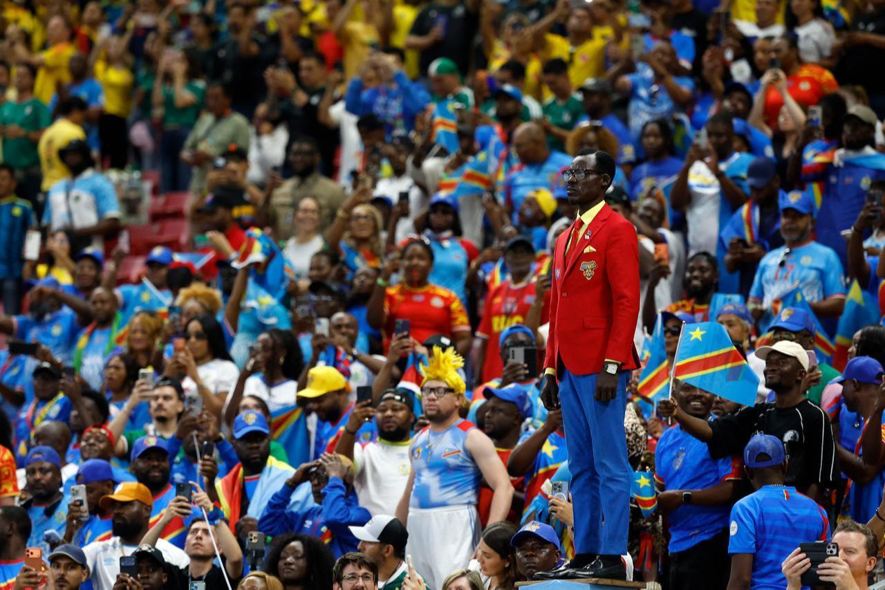 Democratic Republic of Congo's supporter Michel Kuka Mboladinga, at the 2026 World Cup Group K football match between Colombia and Democratic Republic of Congo at the Guadalajara Stadium in Zapopan, June 23, 2026.  (AFP Photo)