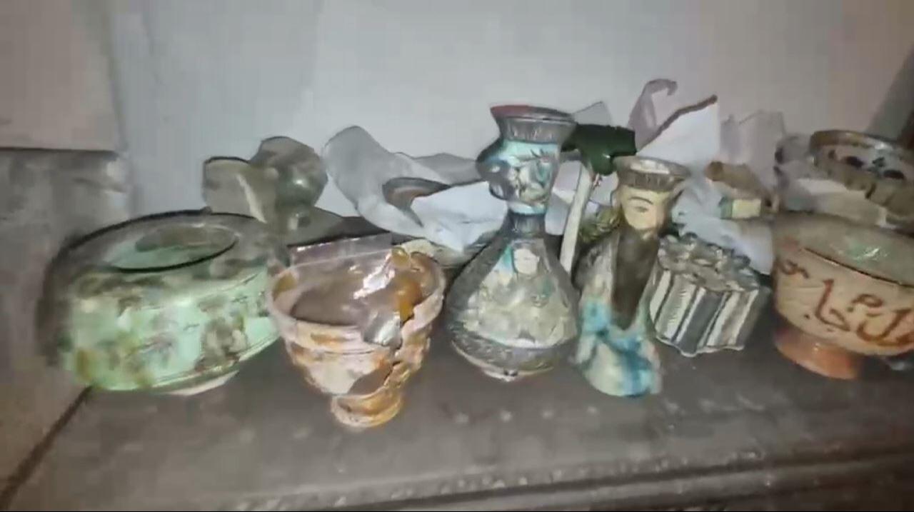 Various ceramic, metal and decorative objects are seen among the artifacts seized in Istanbul's Beykoz district, Türkiye, June 24, 2026. (IHA Photo)
