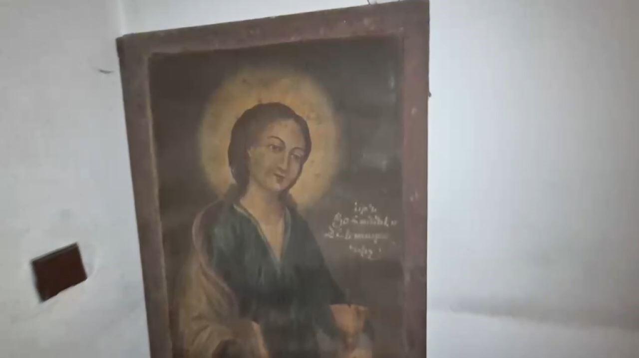 A religious icon is seen among the items seized during an anti-smuggling operation targeting historical artifacts in Istanbul, Türkiye, June 24, 2026. (IHA Photo)