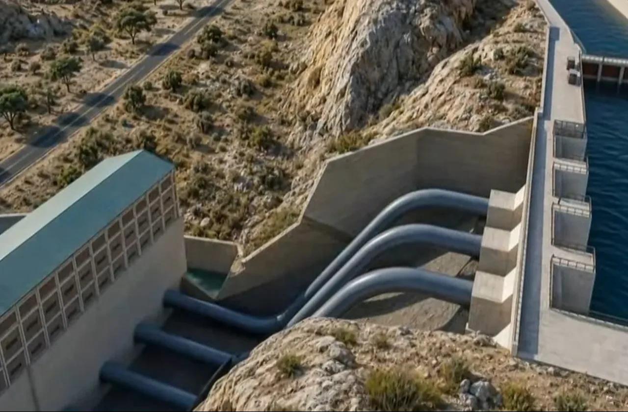A rendering shows the planned Kazarman Hydroelectric Power Plant project in Kyrgyzstan. (Photo via Orta Asya Investment Holding)