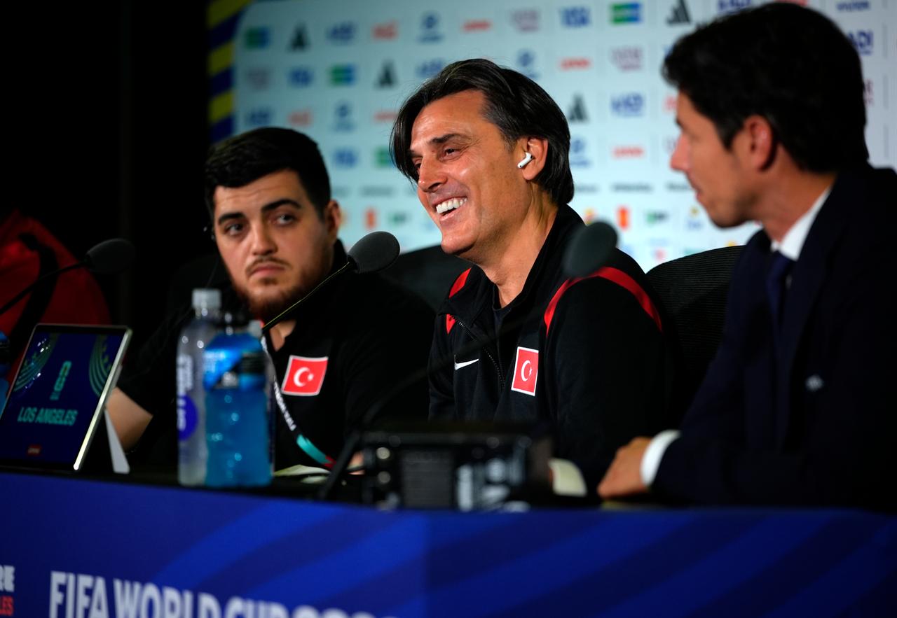 Turkish National Team's head coach Vincenzo Montella speaks during a press conference ahead of the 2026 FIFA World Cup First Stage Group D match between Turkiye and USA at the Los Angeles Stadium (SoFi Stadium) in Inglewood, California, United States, June 24, 2026. (AA Photo)
