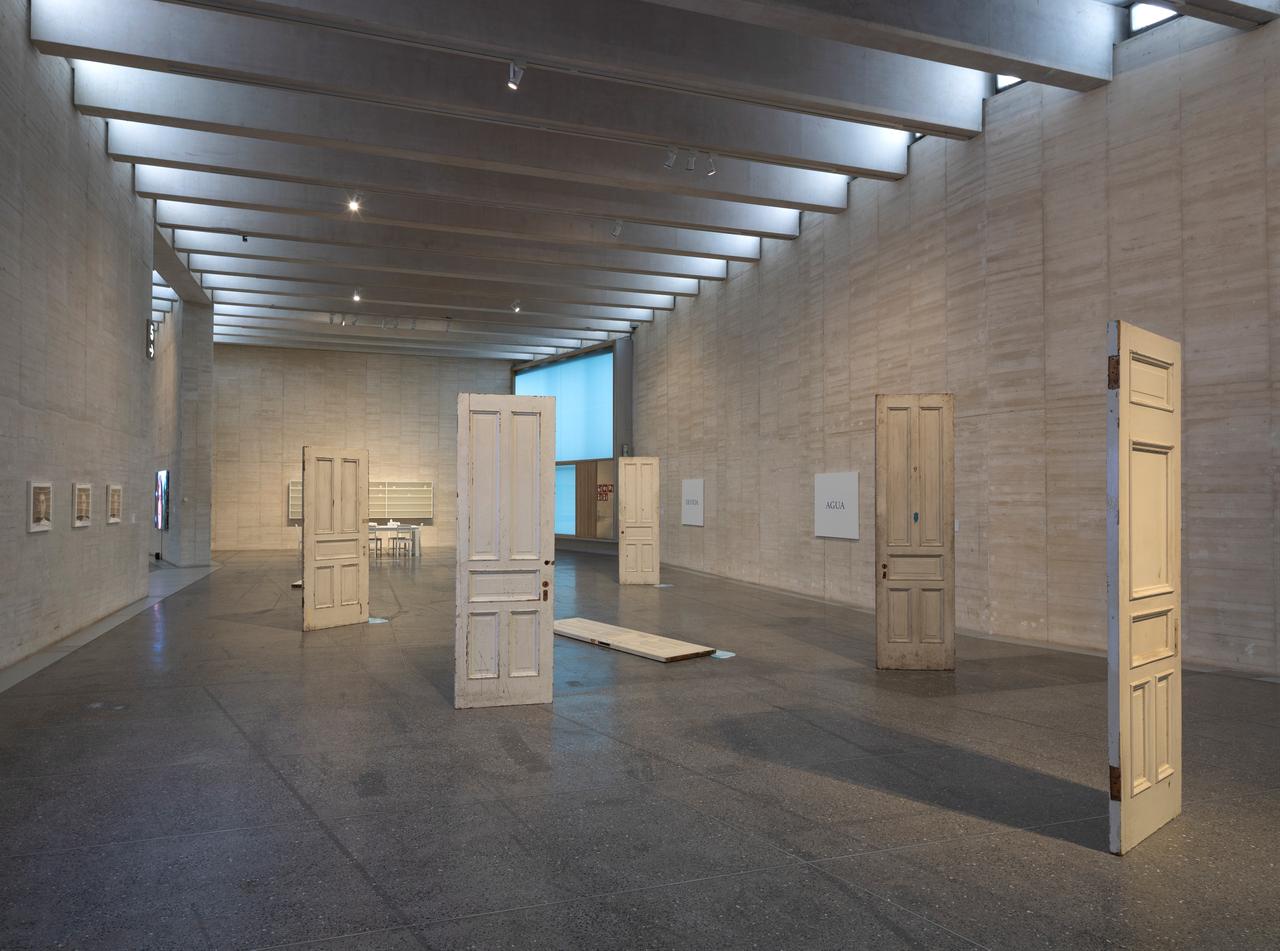 Door installations are seen as part of Yoko Ono's "Insound and Instructure" exhibition at Sakip Sabanci Museum in Istanbul, Türkiye. (AA Photo)