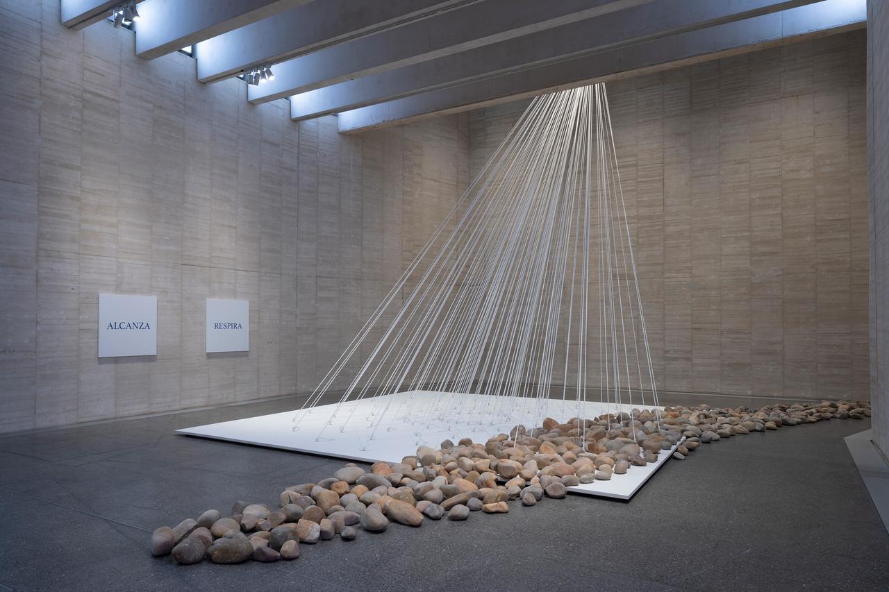 An installation from Yoko Ono's "Insound and Instructure" exhibition is displayed at Sakip Sabanci Museum in Istanbul, Türkiye. (AA Photo)
