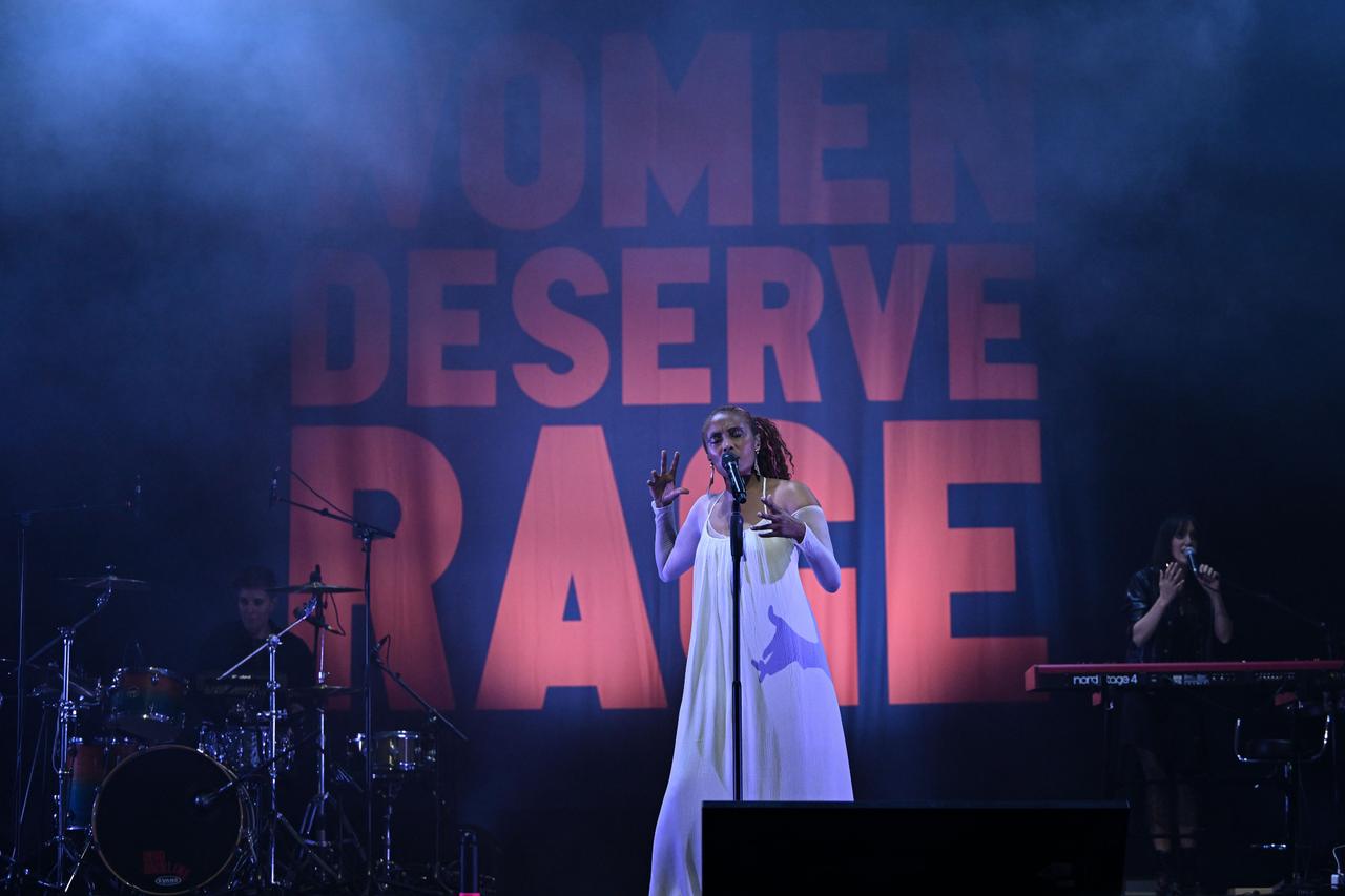 Soul singer Imany performs live at Istanbul's Harbiye Open-Air Theatre