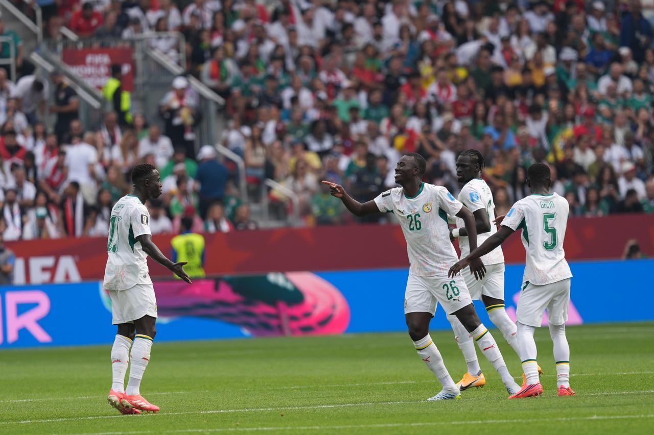 Pape Gueye (26) of Senegal celebrates after scoring a goal during the 2026 FIFA World Cup First Stage Group I match between Senegal and Iraq at Toronto Stadium (BMO Field) in Toronto, Ontario, Canada, June 26, 2026. (AA Photo)