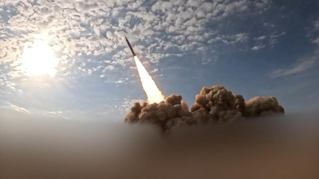 This video grab taken from images on March 26, 2026, shows missiles launched against Israel and US bases in the United Arab Emirates and Kuwait. (Photo by IRIB TV/AFP)