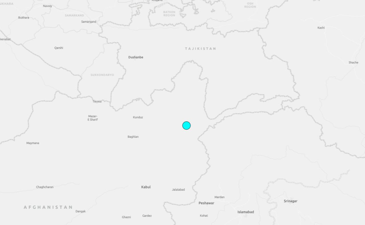 This screen grap shows the location of the earthquake in Afghanistan, accessed on June 27, 2026. (Photo via earthquake.usgs.gov)