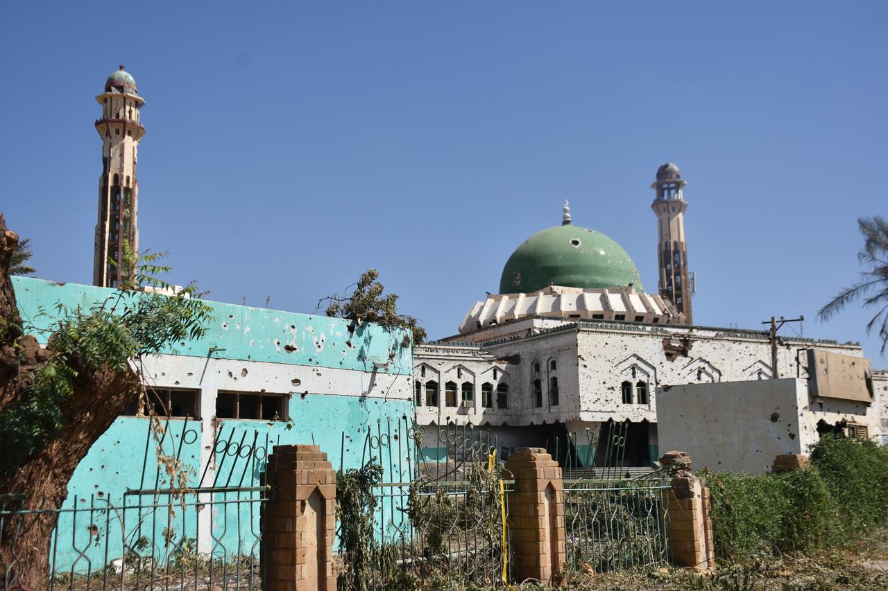 A view of the damaged mosque as the symbolic buildings in Khartoum have been left in ruins after the Rapid Support Forces (RSF) maintained control of the city for a long period following the outbreak of clashes in Khartoum, Sudan, Jan. 15, 2026. (AA Photo)