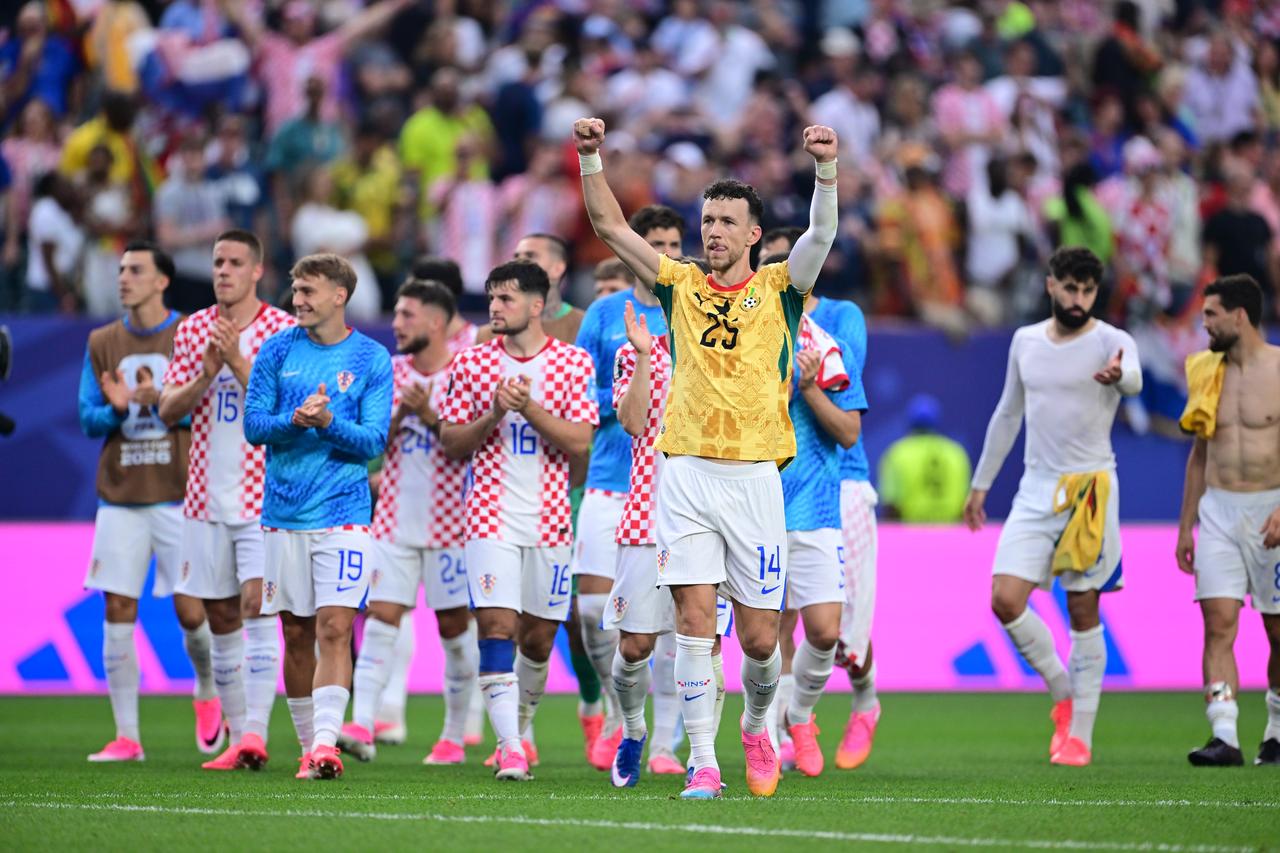 Players of Croatia celebrate after the 2026 FIFA World Cup First Stage Group L match between Croatia and Ghana at Lincoln Financial Field (Philadelphia Stadium) in Philadelphia, Pennsylvania, United States, June 27, 2026. (AFP Photo)