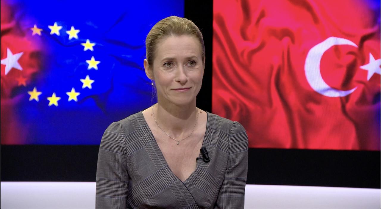 European Union's High Representative for Foreign Affairs and Security Policy Kaja Kallas speaks during an interview with Anadolu Agency, June 29, 2026. (AA Photo)