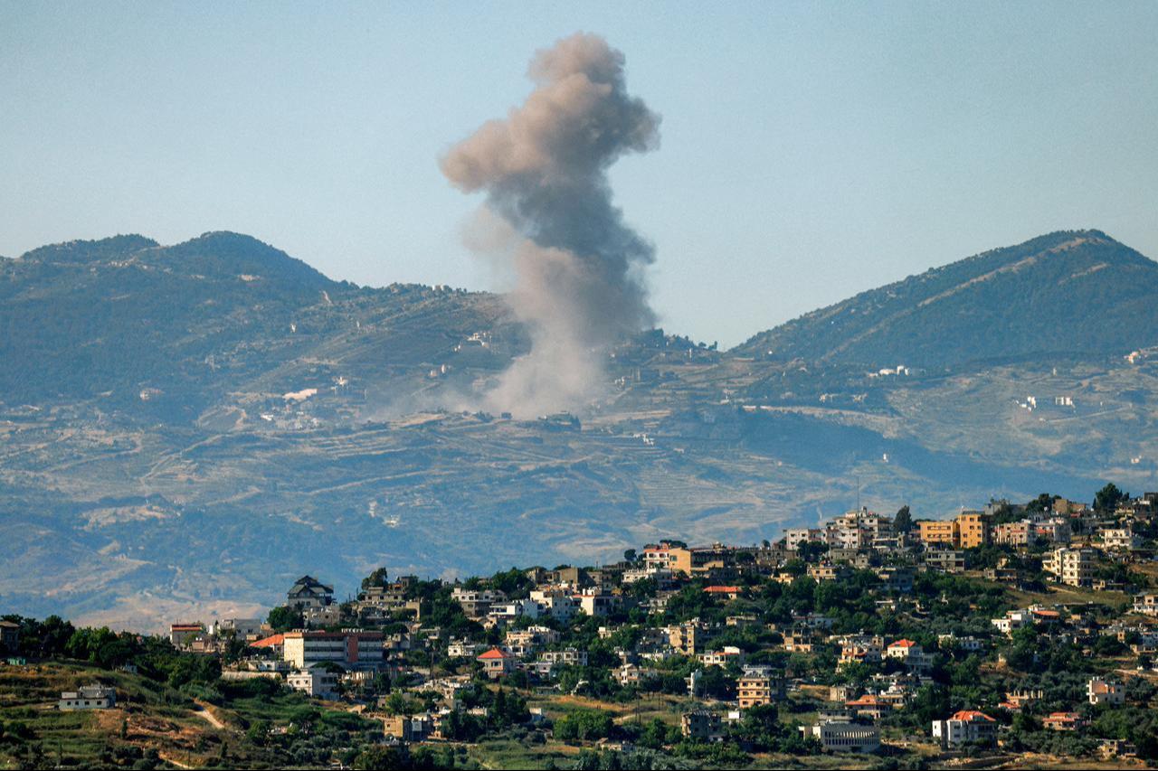 Smoke rises following Israeli bombardment in southern Lebanon as seen from a position across the border in the Upper Galilee in northern Israel, June 19, 2026. (AFP Photo)