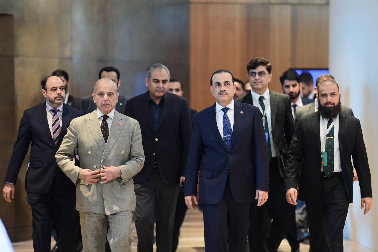 Pakistan Prime Minister Muhammad Shehbaz Sharif arrives for commencement of the technical level talks between the US and Iran, hosted by Pakistan in Burgenstock, Switzerland, on June 21, 2026. (Government of Pakistan's X Account/AA Photo)