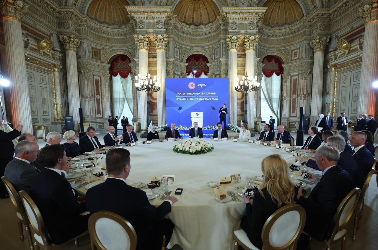Turkish President Recep Tayyip Erdogan attends a luncheon hosted in honor of NATO parliamentary speakers at Dolmabahce Palace in Istanbul, Türkiye, June 29, 2026. (AA Photo)