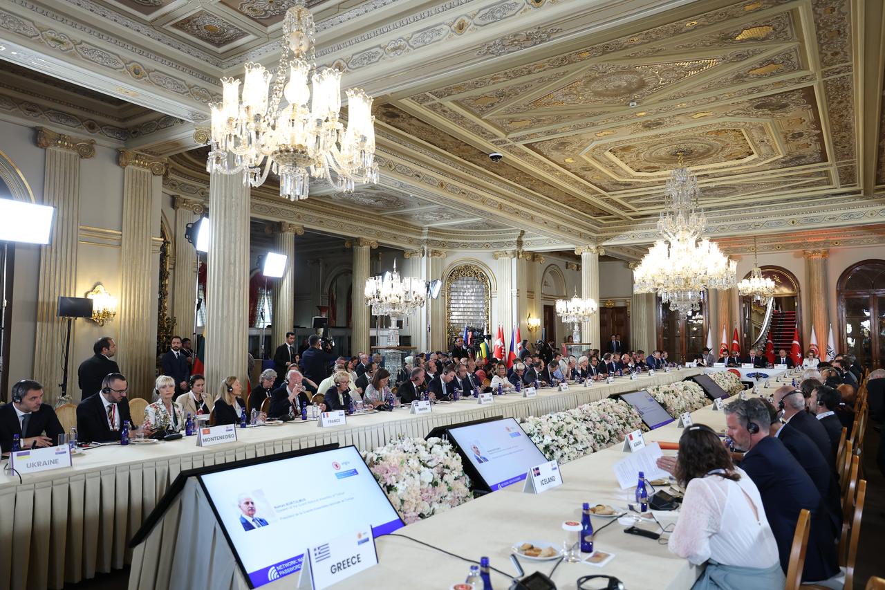 Speaker of the Grand National Assembly of Türkiye (TBMM) Numan Kurtulmus attends the NATO Parliamentary Summit in Istanbul, Türkiye, June 29, 2026. (Turkish Grand National Assembly/HO/AA Photo)