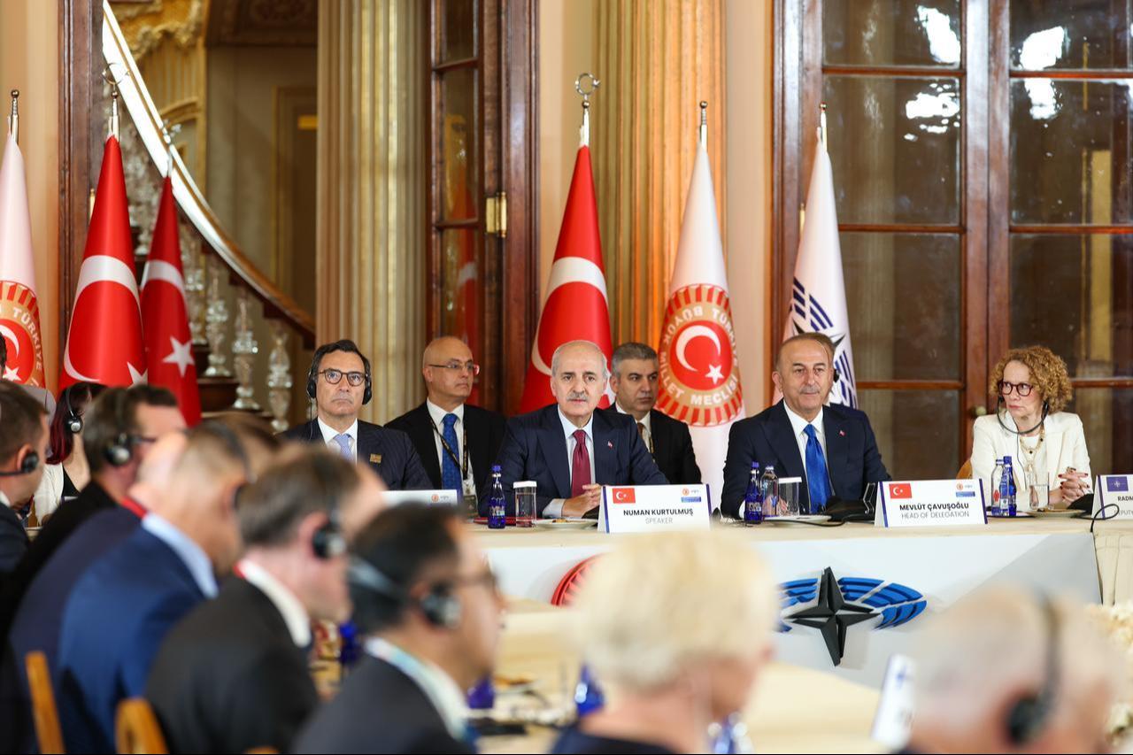 Turkish Parliament Speaker Numan Kurtulmus attends the NATO Parliamentary Summit in Istanbul, Türkiye, June 29, 2026. (Turkish Parliament/HO/AA Photo)