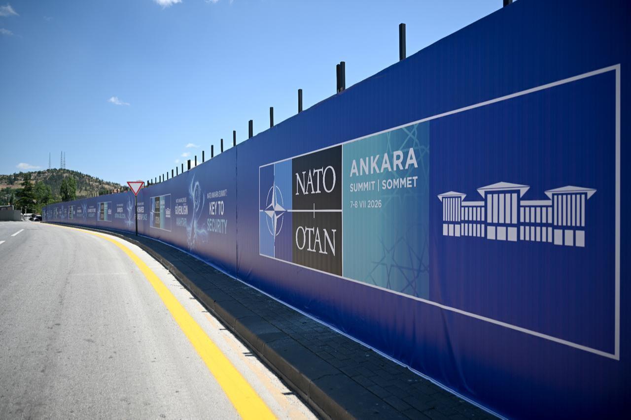 Billboards bearing slogans seen at various points along the boulevard on the protocol route ahead of the NATO Summit in Ankara, Türkiye, June 25, 2026. (AA Photo)