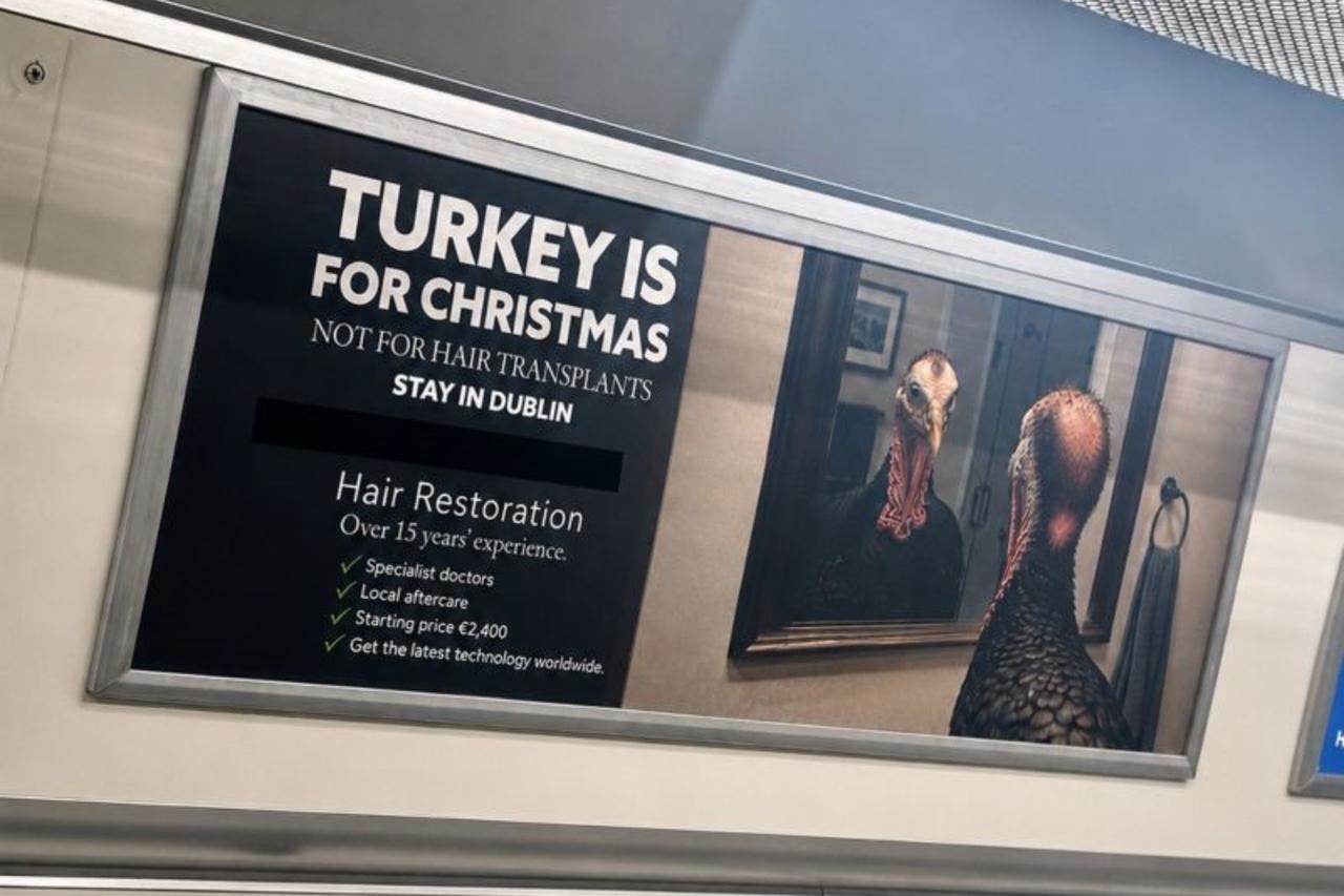 'Turkey is for Christmas' ad on Irish trains sparks online outrage Image