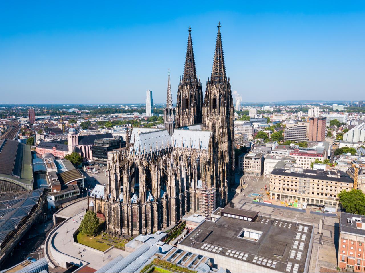 Aerial view of Cologne Cathedral. (Adobe Stock Photo)