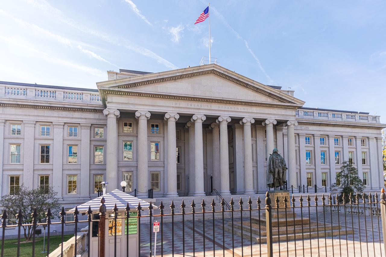 The U.S. Treasury Department headquarters is seen in Washington, D.C., United States. (Adobe Stock Photo)