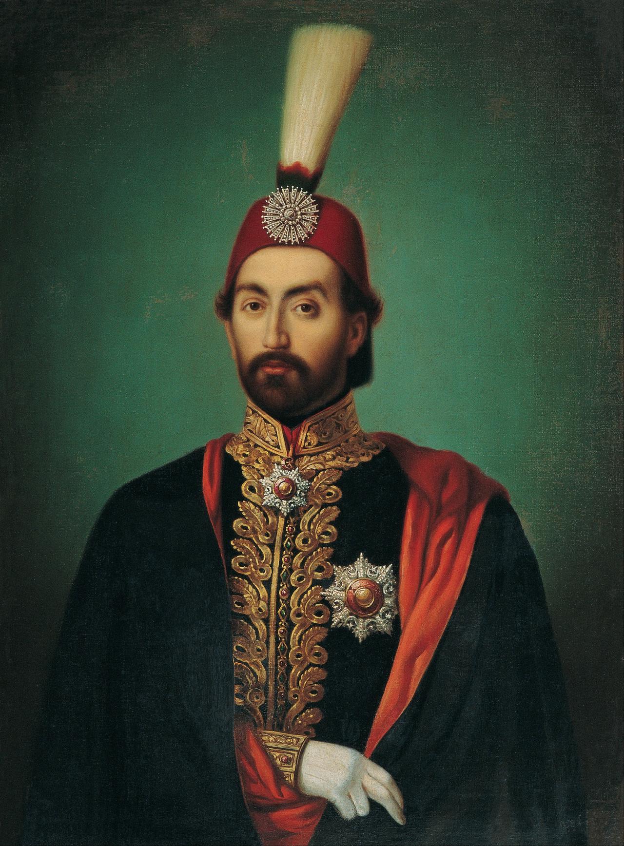 Sultan Abdülmecid in ceremonial uniform, wearing the Order of the Medjidie, mid-19th century. (Image courtesy of Pera Museum/Google Arts & Culture)