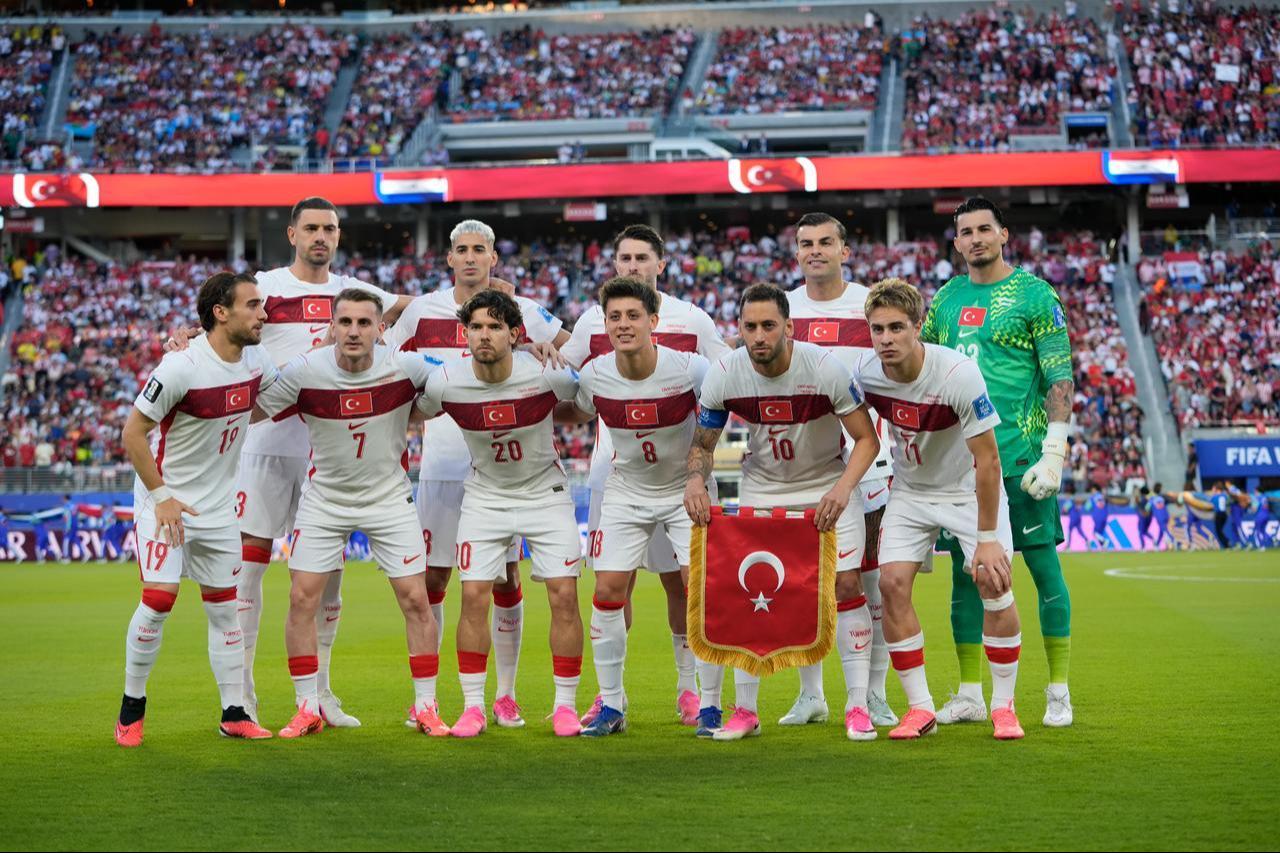 Players of Turkiye pose for a team photo prior the 2026 FIFA World Cup First Stage Group D match between Turkiye and Paraguay at the San Francisco Bay Area Stadium (Levi’s Stadium) in Santa Clara, California, United States, June 19, 2026. (AA Photo)