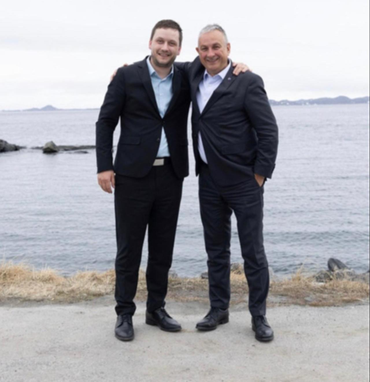 European Commissioner for International Partnerships Jozef Síkela, along with Greenlandic Premier Jens-Frederik Nielsen, at the Nuuk coast after their bilateral meeting in Greenland (Photo: Jozef Síkela Instagram post)