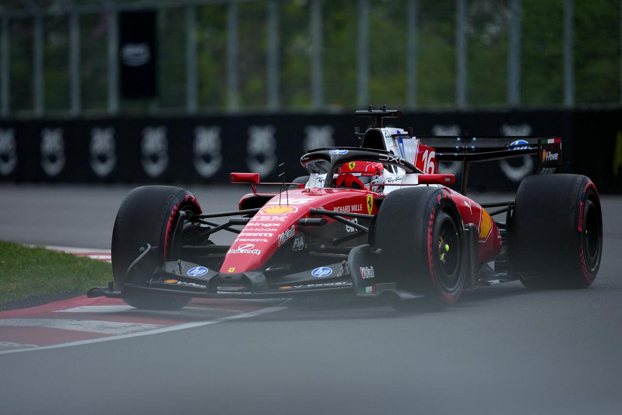 Charles Leclerc of Monaco driving the (16) Scuderia Ferrari SF-26 on the formation lap during the F1 Grand Prix of Canada at Circuit Gilles-Villeneuve in Montreal, Quebec, May 24, 2026. (AFP Photo)