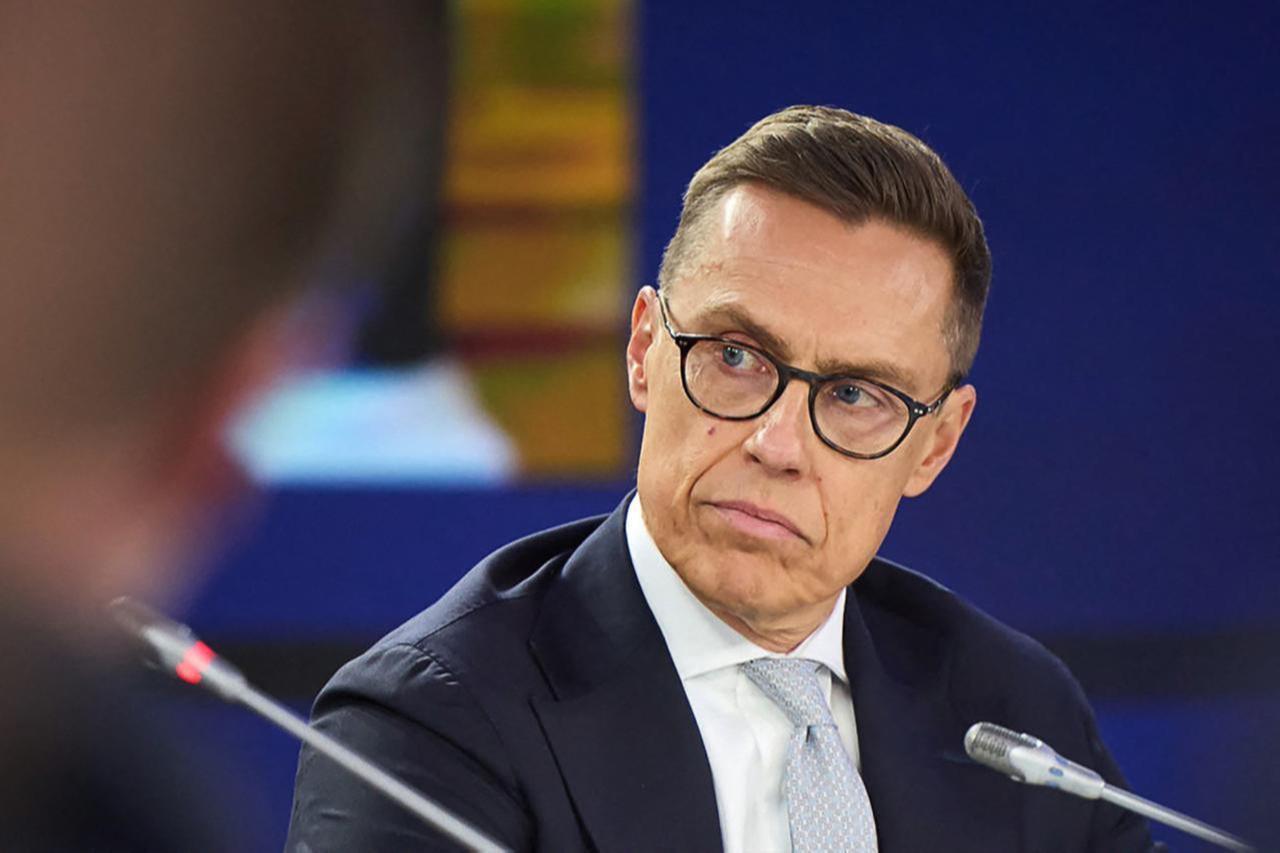 Finland's President Alexander Stubb attends a meeting with European leaders and Canadian prime minister in Kyiv, Ukraine, on Feb. 24, 2025. (AFP Photo)
