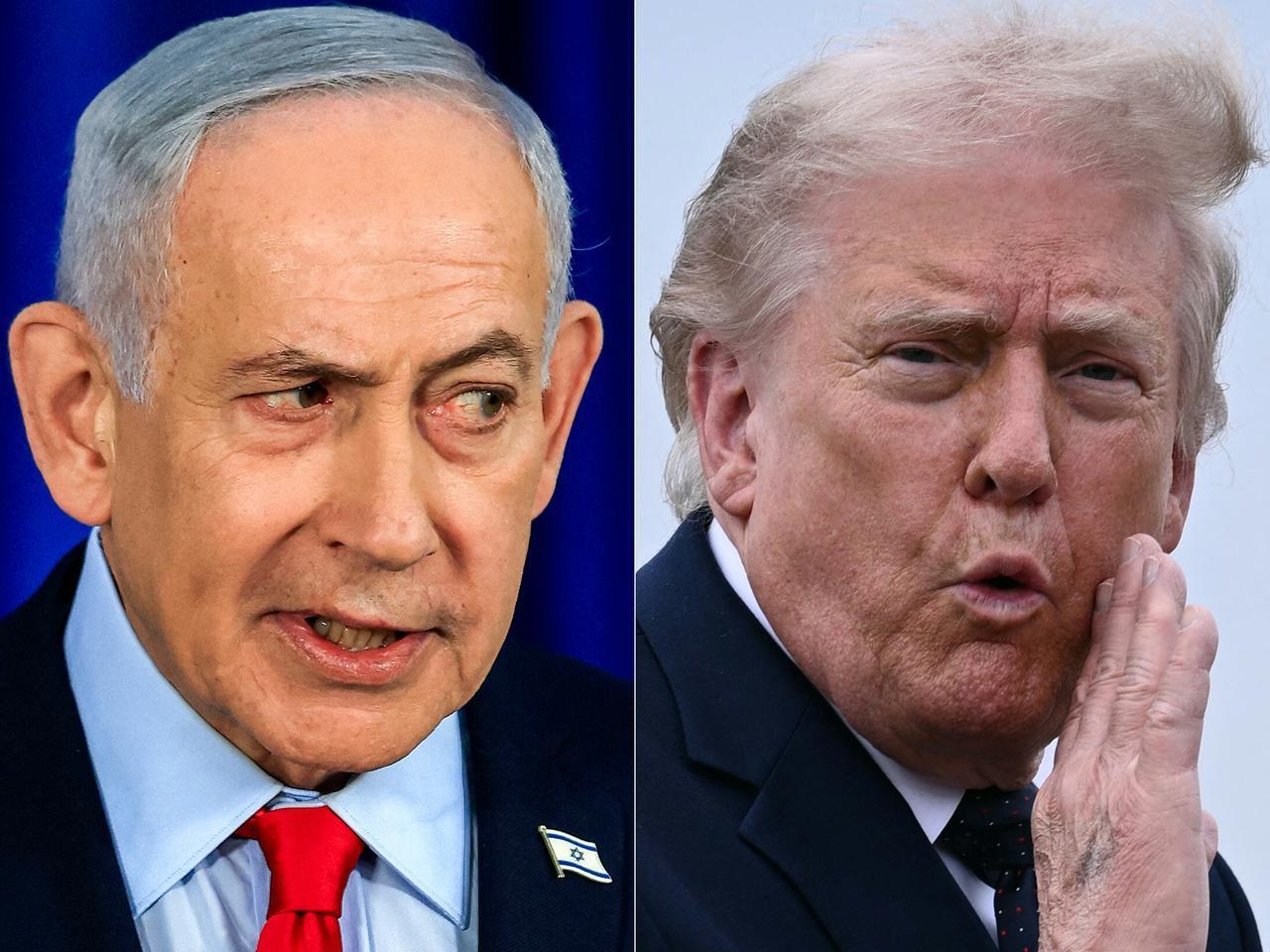 This combination of pictures created on June 3, 2026 shows (L/R) Israeli Prime Minister Benjamin Netanyahu and US President Donald Trump. (AFP Photo)