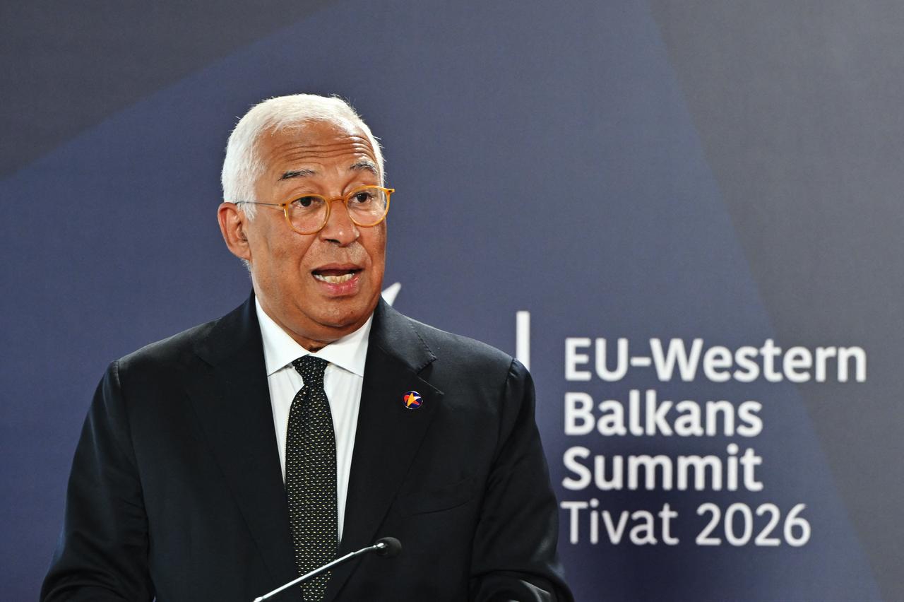 European Council President Antonio Costa gives a press conference during an EU-Western Balkans Summit at Porto Montenegro in Tivat, Montenegro, June 5, 2026. (AFP Photo)