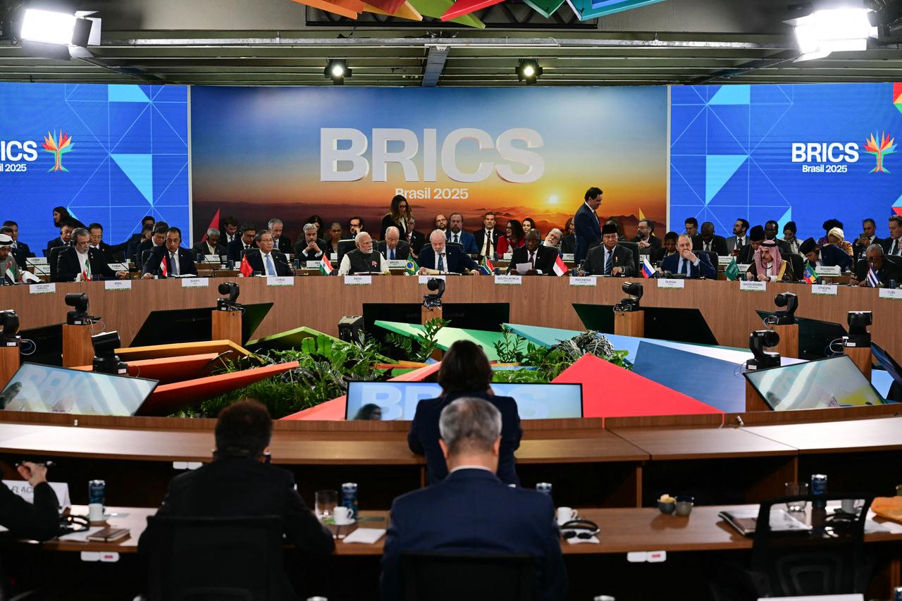 General view during a plenary session of the BRICS summit in Rio de Janeiro, Brazil, on July 7, 2025. (AFP Photo)