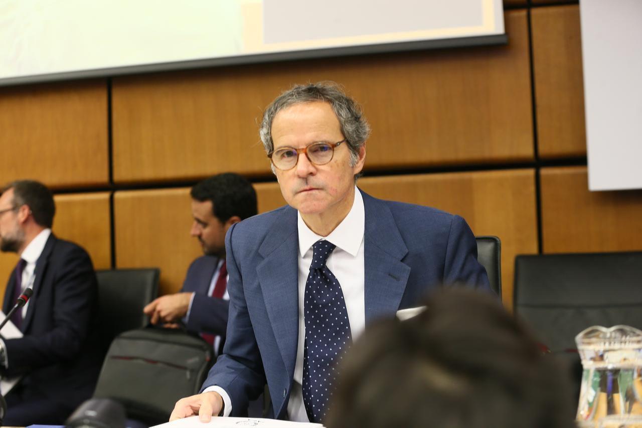 Director General of the International Atomic Energy Agency, Rafael Mariano Grossi, delivers opening remarks during an emergency meeting of the IAEA Board of Governors in Vienna, Austria, June 5, 2026. (AA Photo)
