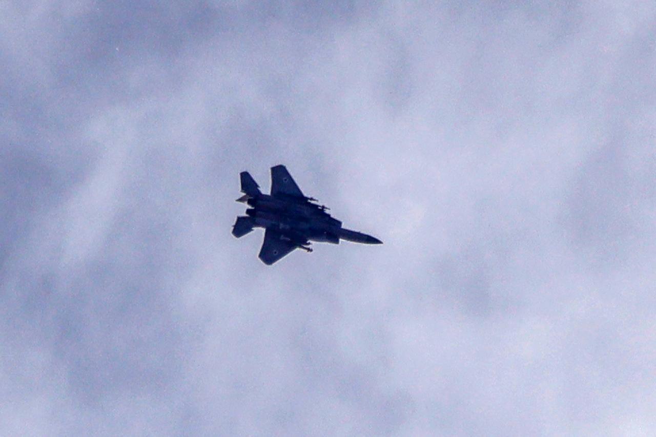 An Israeli fighter jet flies over the southern Lebanese area of Marjayoun on June 3, 2026. (AFP Photo)