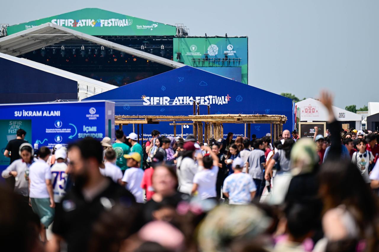 Children take part in recycling workshops and interactive environmental activities at the Zero Waste Festival. Istanbul, Türkiye, June 5, 2026. (AA Photo)