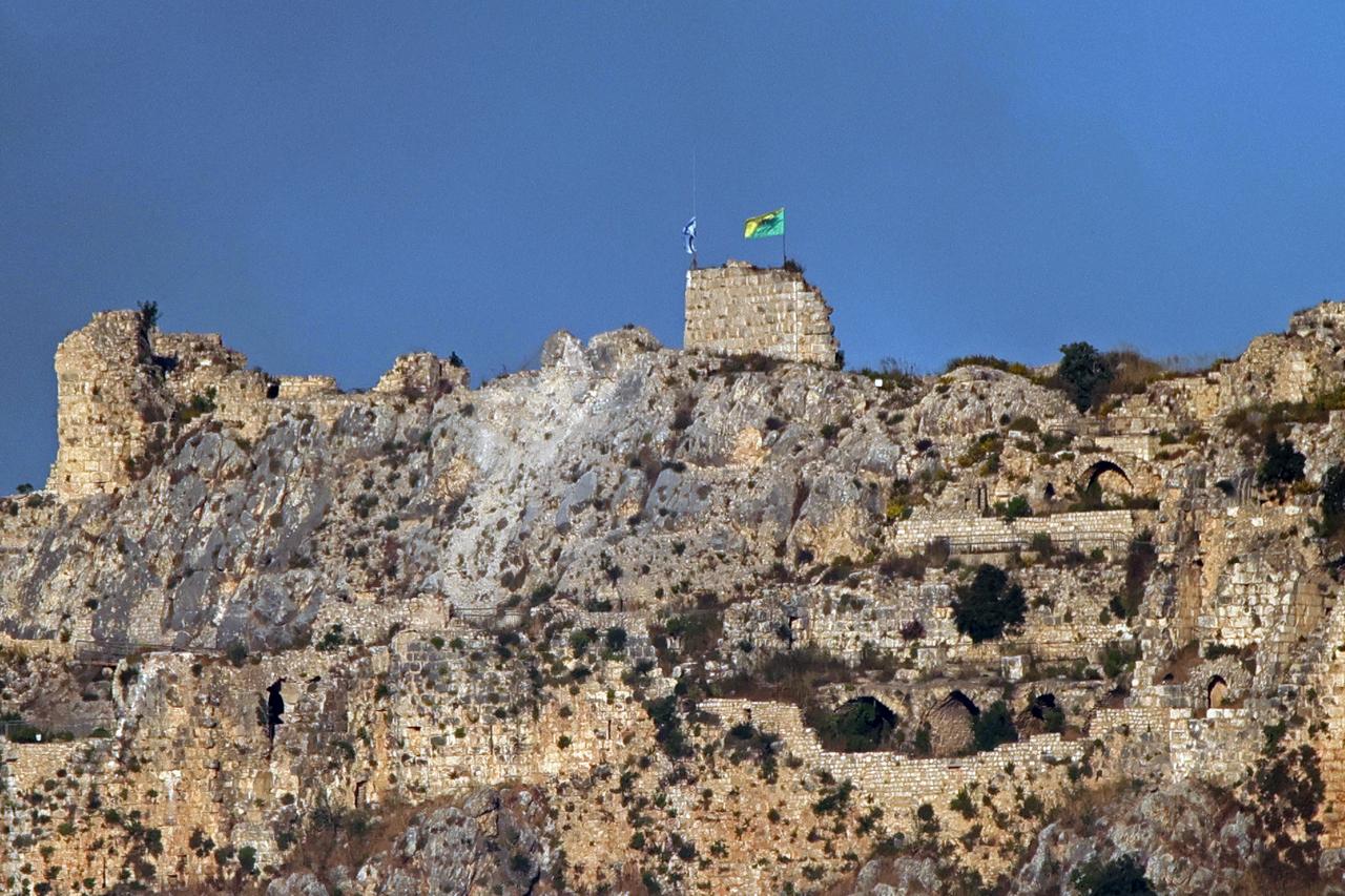 This photograph taken from the southern Lebanese area of Marjayoun shows smoke flying above the medieval Beaufort Castle, locally known as Qalaat al-Shaqif or Shaqif Arnoun, near the site of an Israeli strike that targeted the village of Arnoun, June 3, 2026. (AFP Photo)