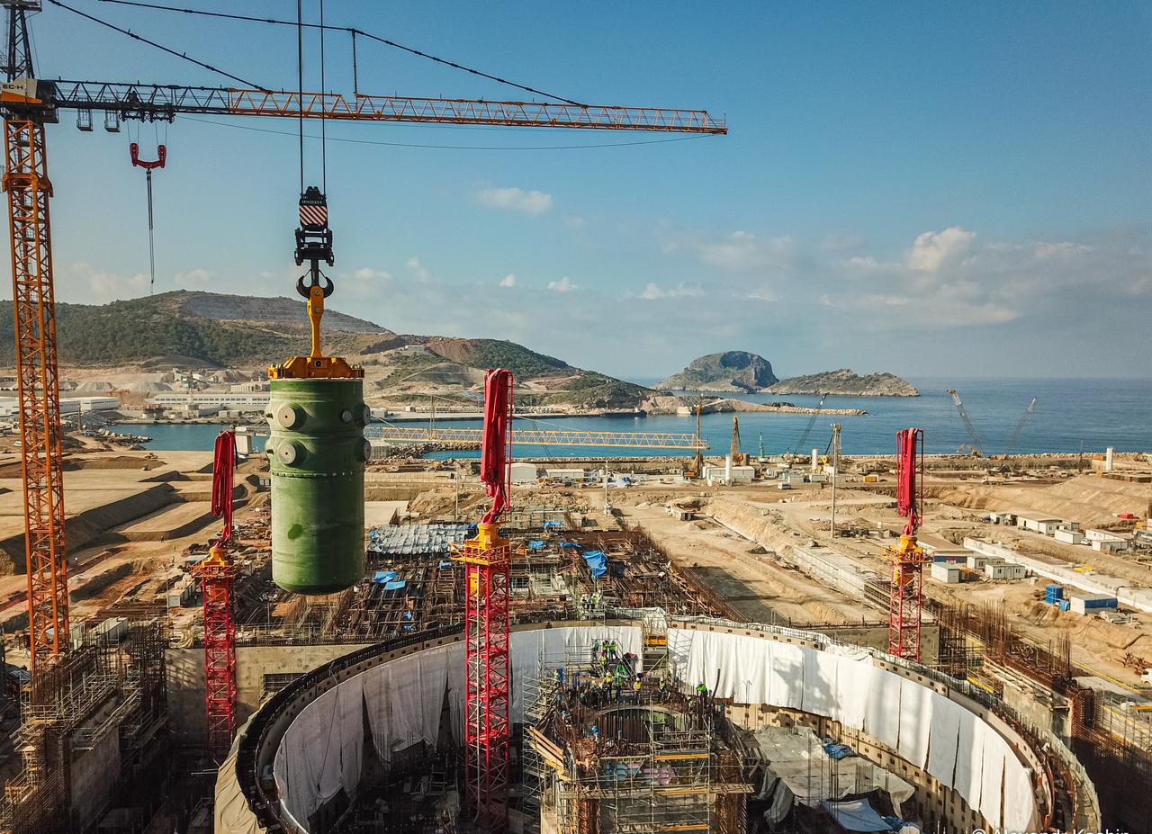 An aerial view of the Akkuyu Nuclear Power Plant under construction in Mersin, Turkiye on May 24, 2026. (Akkuyu Nucleer PP  Handout/AA Photo)