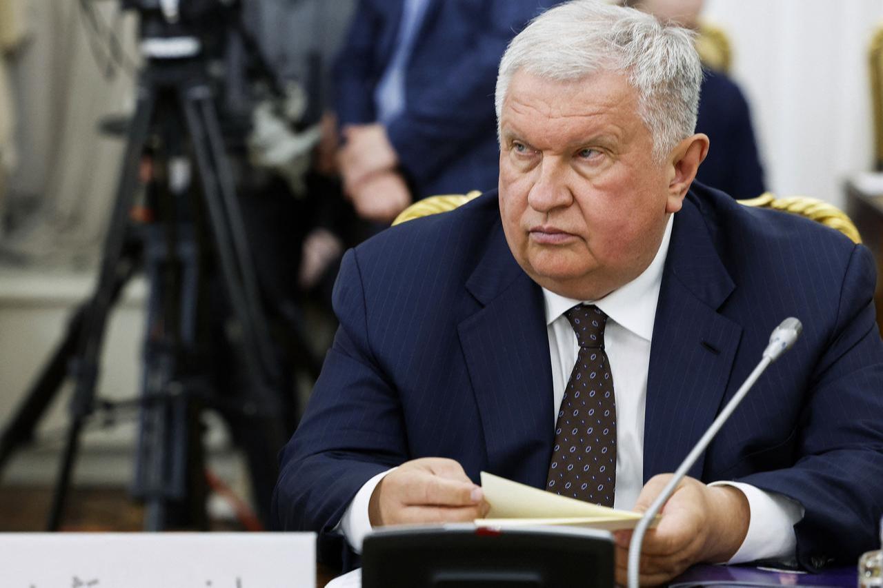 Russias oil giant Rosneft CEO Igor Sechin looks on as he attends a meeting of Russian Prime Minister Mikhail Mishustin with Qatars Prime Minister and Foreign Minister Mohammed bin Abdulrahman bin Jassim Al Thani, in Moscow, Russia on June 2023. (AFP Photo)
