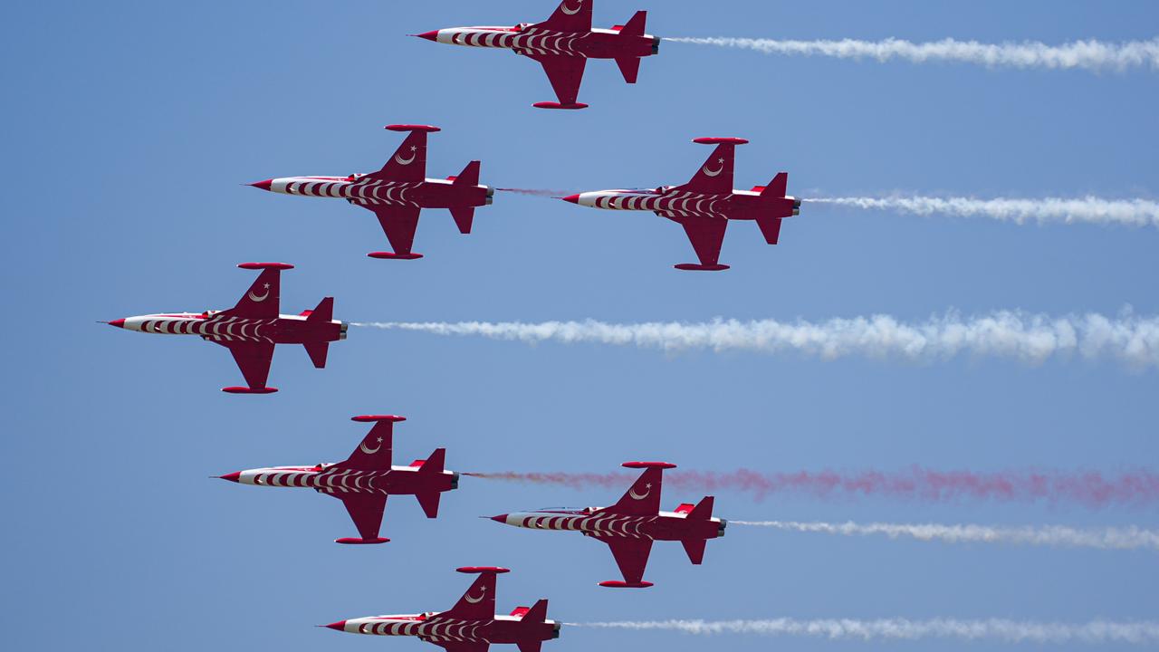Turkish Stars aerobatic team performs at Air Force 115th anniversary