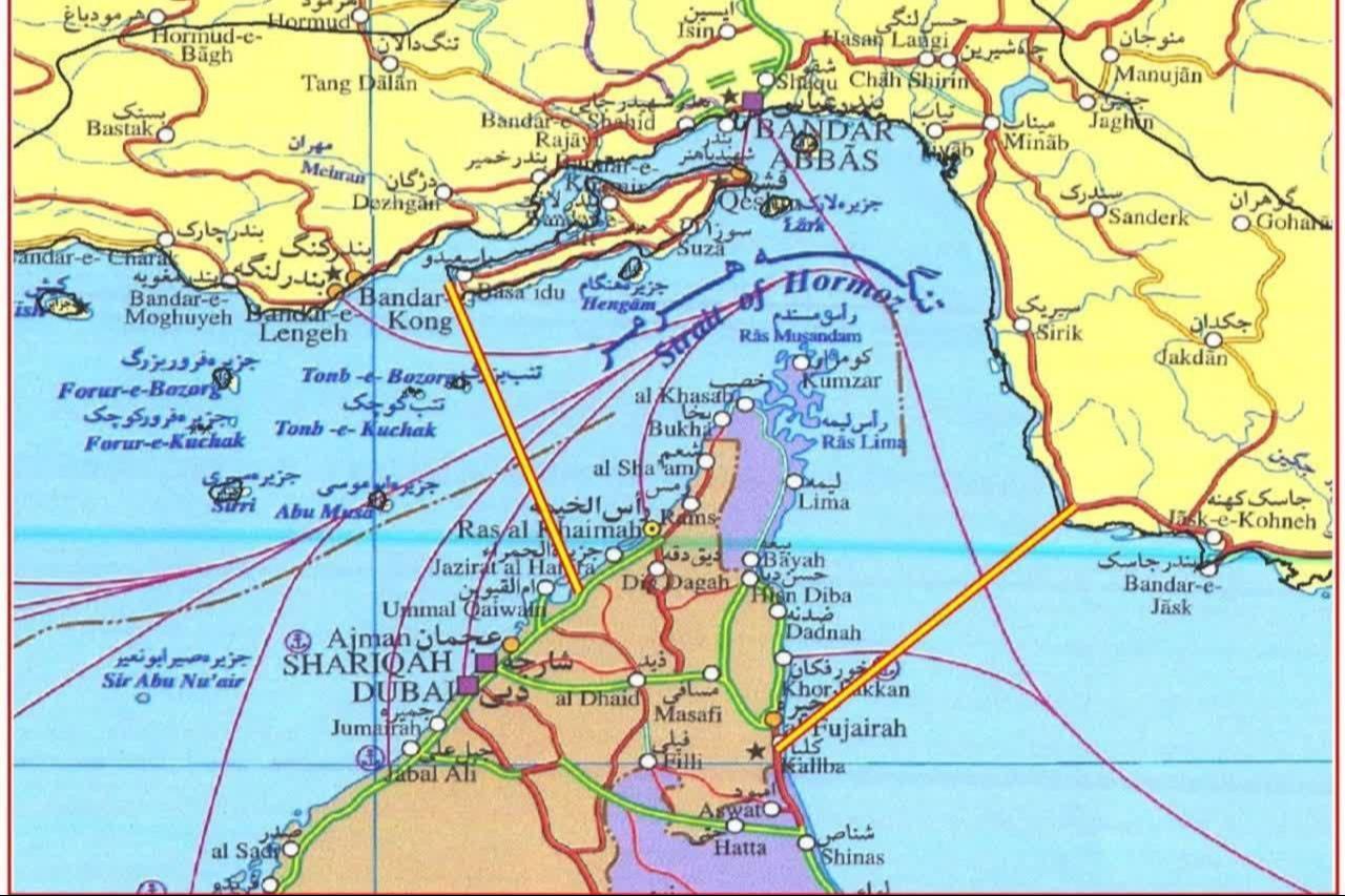 The map shows the area of control published by Iran's Islamic Revolutionary Guard Corps (IRGC) Navy in the Strait of Hormuz on May 4, 2026. (Photo via Telegram)