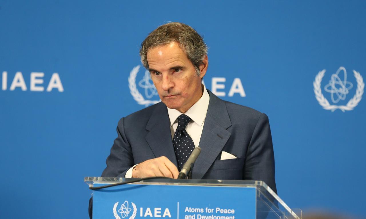 Director General of the International Atomic Energy Agency (IAEA) Rafael Mariano Grossi delivers a speech during a press conference in Vienna, Austria, June 5, 2026. (AA Photo)