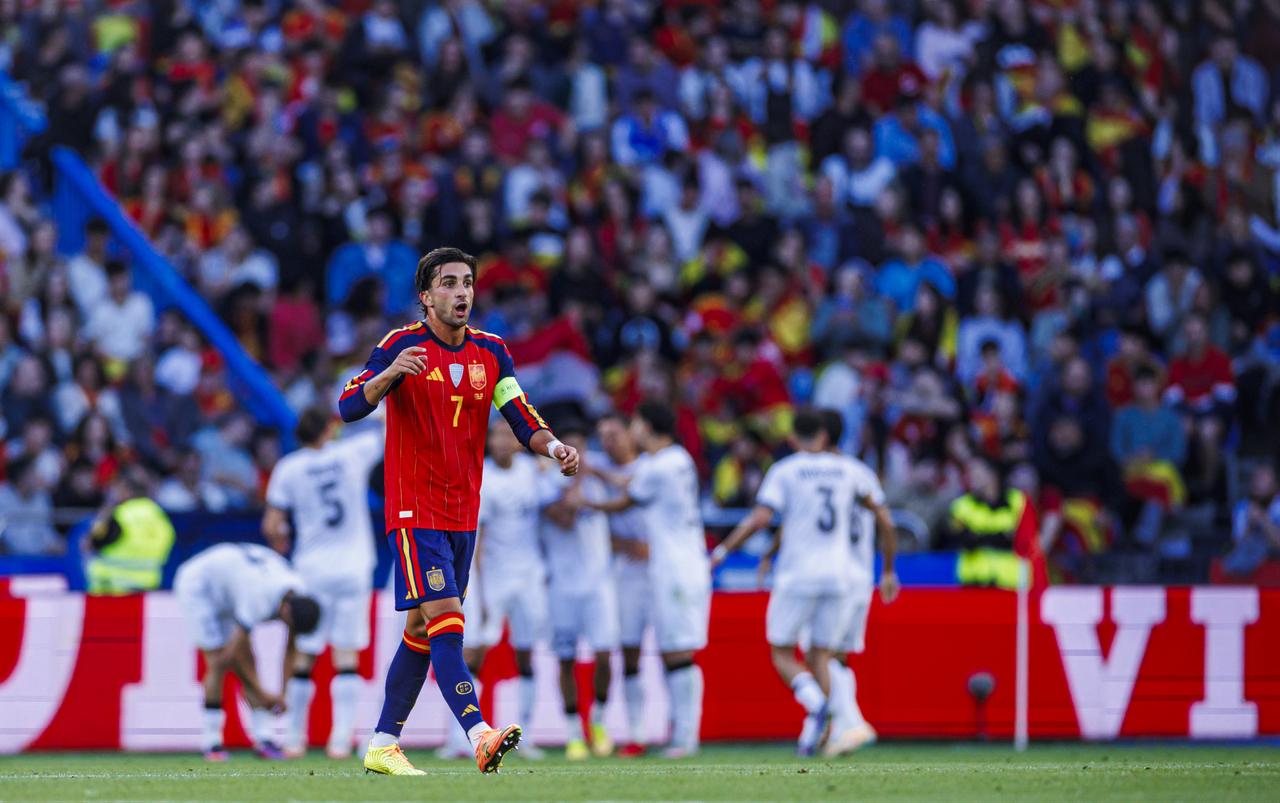 Ferran Torres of Spain competes during the friendly match between the Spanish national team and the Iraqi national team at the Riazor Stadium in A Coruna, Spain on June 4, 2026. (AA Photo)