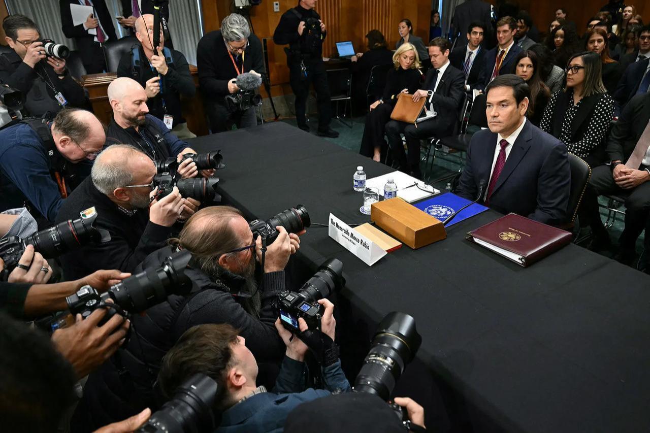 Secretary of State Marco Rubio takes his seat before the start of a Senate Foreign Relations Committee hearing to examine U.S. policy toward Venezuela on Capitol Hill in Washington, January 28, 2026. (AFP Photo)