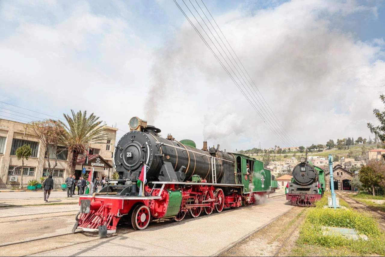 Transport and Infrastructure Minister Abdulkadir Uraloglu visits the historic Hejaz Railway Station in Amman, Jordan, April 9, 2026. (AA Photo)